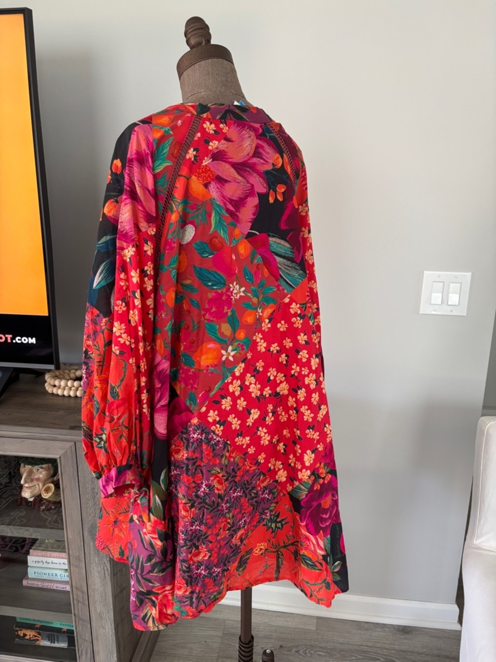 FARM Rio Floral Patchwork Dress in Red - Picture 4 of 7